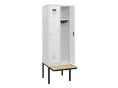 locker met bank,HxBxD 1950x600x815mm,2vak,vak B 300mm,cilinderslot