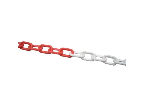 afzetketting,v. afzetpaal met ketting,L 50m,rood/wit