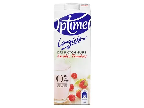 Drinkyoghurt Optimel Langlekker aardbei framboos 1liter