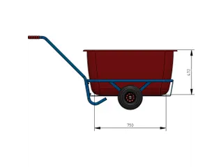Handtrekwagen Kunststof Bak 4102L 200kg 750x425mm Luchtbanden - 2