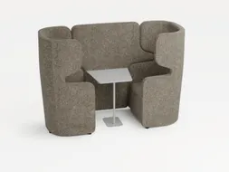 Zitgroep 2Fauteuils Tafel Geluidabsorberend Stof Beige 1320x2200x860mm