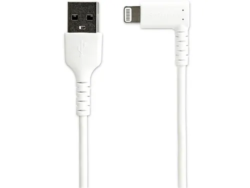 1 Meter gehoekte Lightning naar USB kabel Apple Wit Aramide