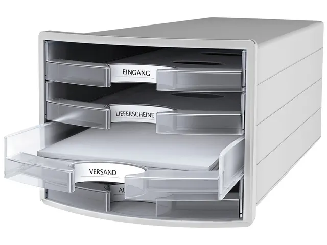 Module tiroirs HAN Impuls 4 tiroirs ouverts transparent