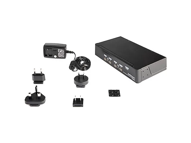 4-Poorts USB DisplayPort KVM Switch met audio