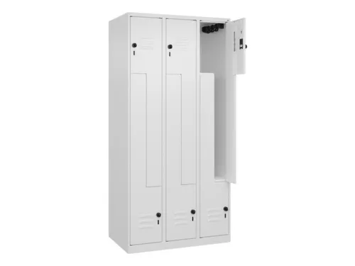 Z-garderobekast,HxBxD 1850x900x500mm,vak B 150/300mm,draaigrendel