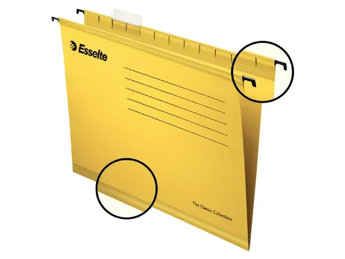 Hangmap Pendaflex Verticaal folio V-bodem geel