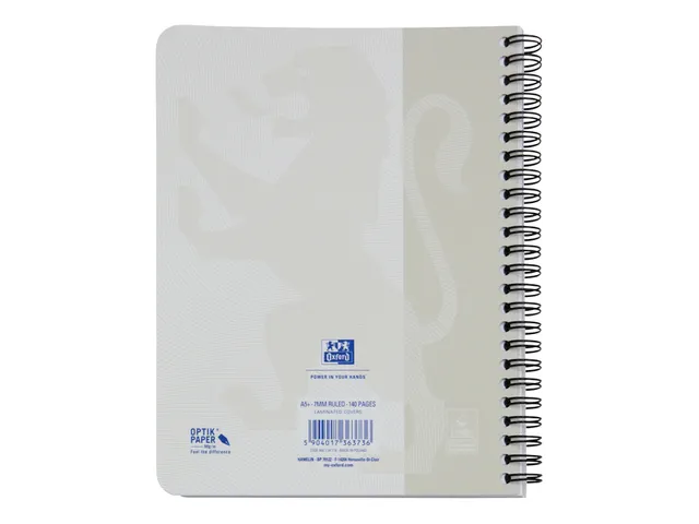 Spiraalblok Oxford Touch A5 lijn 70vel lichtgrijs