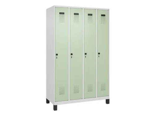 locker,HxBxD 1950x1200x500mm,4vak,vak B 300mm,draaigrendel,voeten