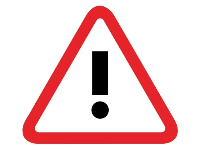 Magneet attentie rood wit 5 stuks