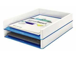 Brievenbak Leitz WOW wit/blauw C4 A4+ - 3