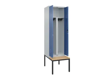PBM-locker met bank,HxBxD 2120x600x815mm,2vak,vak B 300mm,cil.-slot - 2