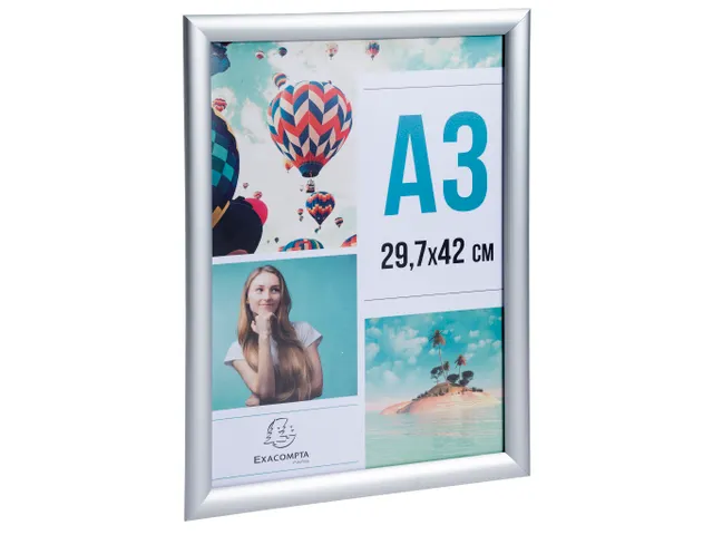 Wand poster lijst A3 aluminium/kristal