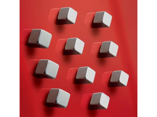 Magneten Sigel voor glasbord set 10stuks zilverkleurig C5 sterk 10x10x