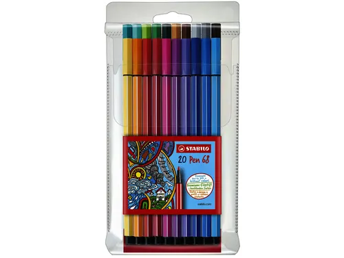 Viltstift STABILO Pen 68/20 medium assorti etui à 20 stuks