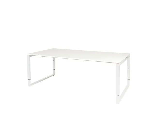 Domino Plus Vergadertafel Hoogte Instelbaar 200x100 Wit 25mm Wit