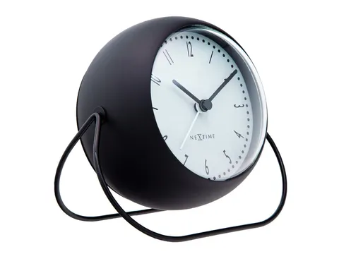 Wekker NeXtime Bubble alarm clock 11x8cm zwart metaal