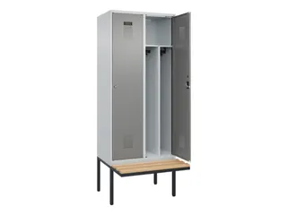 locker met bank,voor scheiding van kleding,HxBxD 2120x800x815mm,2vak - 1