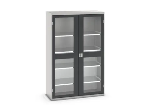 vitrinekast 2000x1300x550mm 4xStalen bodem romp RAL7035 front RAL7016