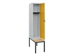 locker met bank,HxBxD 1950x400x815mm,1vak,vak B 400mm,draaigrendel