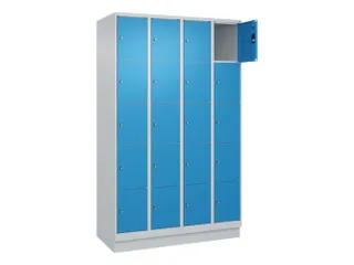 lockerkast,HxBxD 1950x1200x500mm,4x5vakken,vak B 300mm,cil.-slot - 1