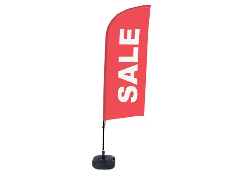 Promotievlag Alu Wind complete set "SALE" rood