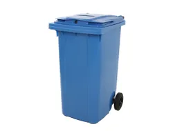 Container 240 Liter Met Gleuf En Slot Blauw Kunststof