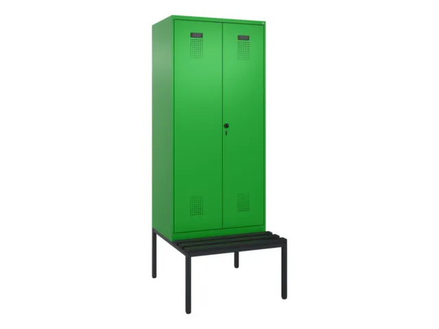 locker met bank,voor scheiding van kleding,HxBxD 2120x800x815mm,2vak