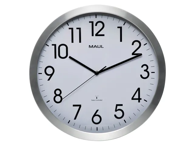 Wandklok MAUL Move RC Ø40cmxx4.5cm aluminium/wit incl.batterij