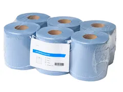 Poetsrol midi blauw recycled 2-laags 20 cm 6 x 135 meter in folie