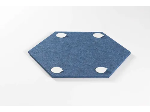 Akoestische PET-vilt Hexagon tegels blauw 30x26cm 22 stuks