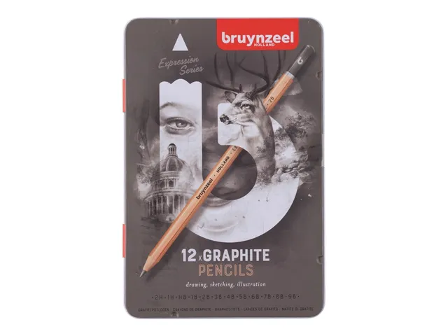 Crayon graphite Bruynzeel Expression set 12 duretés gris