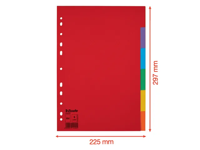 Tabbladen Esselte A4 11-gaats Karton 6-delig Blanco Tabs Kleur