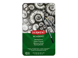 Potlood Derwent Academy 6B5H assorti hardheden blik à 12 stuks