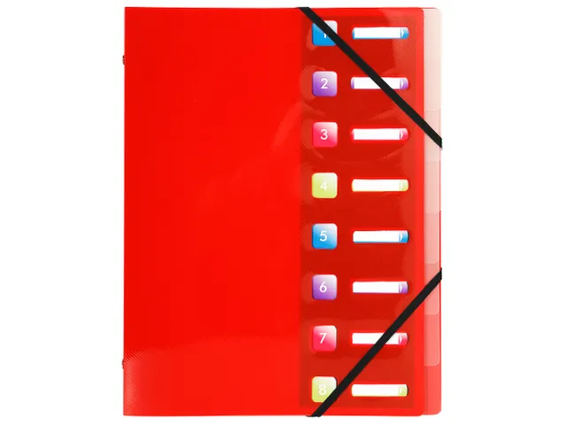 Sorteermap PP CRYSTAL 8 vak ass