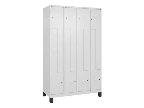 Z-garderobekast,HxBxD 1950x1200x500mm,vak B 150/300mm,cil.-slot,voeten