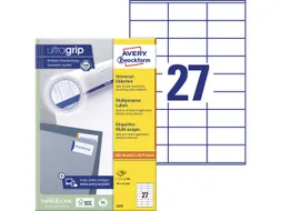 etiket Avery ILK 70x32mm 100 vel 27 etiketten per vel wit
