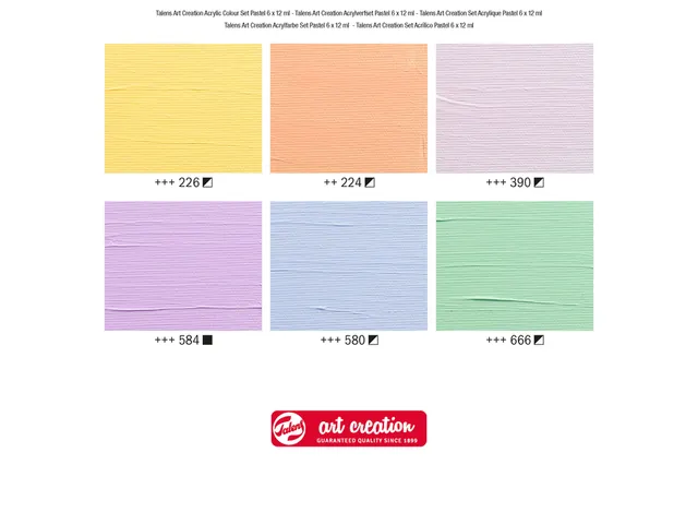 Acrylverf Talens Art Creation pastel assorti 6 tubes à 12ml