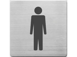 Pictogram Alco RVS 90x90x1mm - WC mannen - - 1