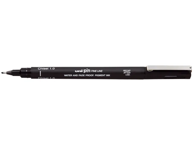 Fineliner Uni-Ball Pin biseau 1mm noir