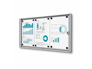 Muurvitrine Indoor Vergrendelbaar Brandwerend 3xA4 Zilver - 1
