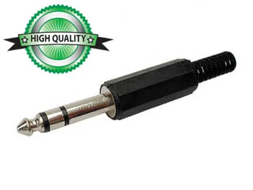 Mannelijke 6.35mm Stereo Jack - Plastic Zwart