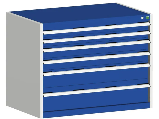 ladekast HxBxD 800x1050x650mm 6laden RAL7035 front RAL5010