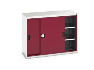 werkplaatskast 1000x1300x550mm 2xStalen bodem RAL7035 front RAL3004 - 1