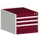 ladekast HxBxD 400x525x525mm 3laden RAL7035 front RAL3004