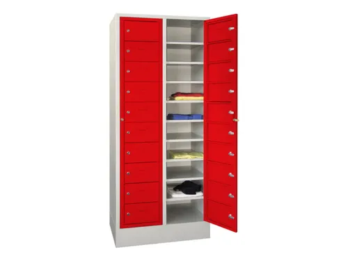 Wasgoedkast 1850x770x500 2x10 Vakken Sokkel Ral7035 Front Ral3000