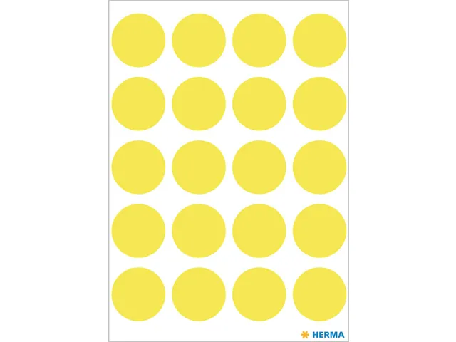 HERMA 1884 Multipurpose etiketten Rond 19mm Fluor Geel 100 stuks