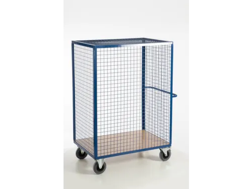 kastwagen,draagverm. 600kg,laadvl. LxB 980x700mm,houtplaat,3gaaswanden