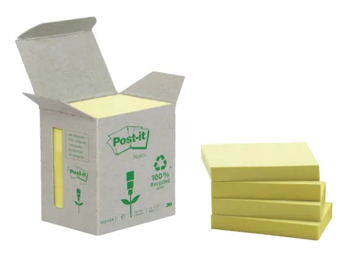 Memoblok 3M Post-it 653 38x51mm recycled geel