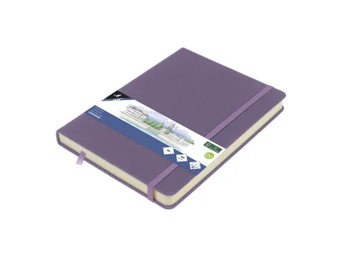 Schetsboek Kangaro A5 heather purple PU HC 80 vel 140gr roomwit met el