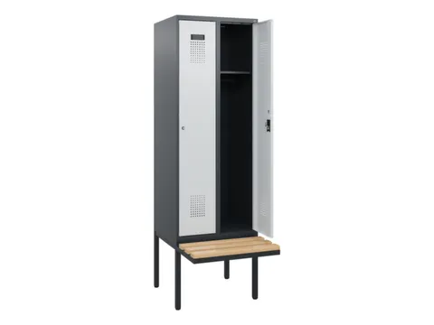 locker met bank,HxBxD 1950x600x815mm,2vak,vak B 300mm,cilinderslot
